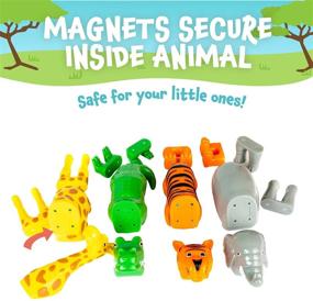img 1 attached to Магнитный Микс или Матч Джунгли Животные: 16-частей игровой набор игрушек.
