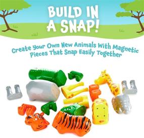 img 2 attached to Magnetic Mix or Match Jungle Animals: 16-Piece Toy Play Set