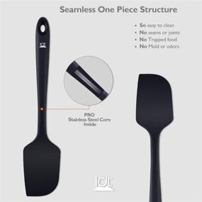 img 2 attached to 🍳 Flexible Silicone Spatula Set: Heat Resistant Kitchen Spatulas for Non Stick Cooking & Baking, Seamless One Piece Design, Dishwasher Safe - Set of 6