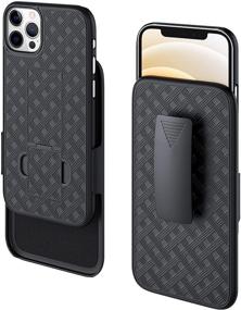 img 3 attached to 📱 PiTau Belt Case for iPhone 12/12 Pro - Protective Holster with Kickstand, Swivel Belt Clip - Slim, Black - Fits Apple iPhone 12/12 Pro (2020 Release)