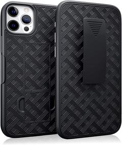 img 4 attached to 📱 PiTau Belt Case for iPhone 12/12 Pro - Protective Holster with Kickstand, Swivel Belt Clip - Slim, Black - Fits Apple iPhone 12/12 Pro (2020 Release)