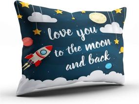 img 3 attached to WEINIYA Bedroom Custom Decor Love You to The Moon and Back Colorful Throw Pillow Cover Cushion Case - Stylish Boudoir 12x16 Inches, Vibrant One-Sided Printed Design