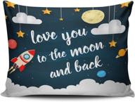 weiniya bedroom custom decor love you to the moon and back colorful throw pillow cover cushion case - stylish boudoir 12x16 inches, vibrant one-sided printed design логотип