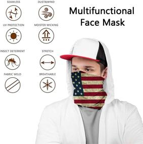 img 2 attached to 5-Pack American Flag Bandana Set: Reusable Face Coverings with Breathable Balaclava and 1 Seamless Face Scarf for Outdoor Sports