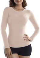 👚 stay slim & stylish: +md women's bamboo slimming long sleeve undershirt for tummy, waist, and bust логотип