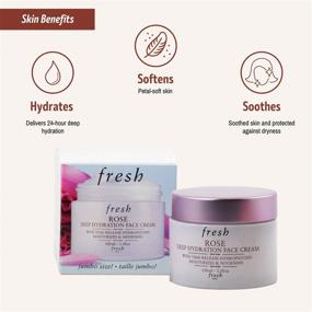 img 3 attached to Крем для лица Fresh Rose Deep Hydration объемом 3,3 унции, увлажняющий, большого размера