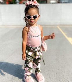 img 3 attached to Toddler Outfits Sleeveless Camouflage Tracksuit