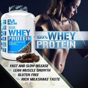 img 1 attached to Порошок белка сыворотки Evlution Nutrition 100% Whey - 25 г белка, 6 г BCAA, 4 г глутамина, без глютена (5 фунтов, двойной богатый шоколад)