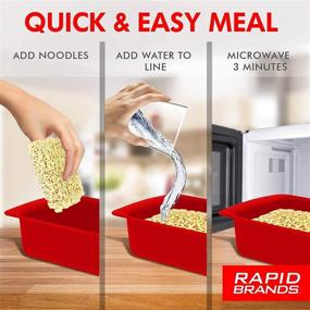 img 1 attached to 🍜 Rapid Ramen Cooker: Microwave Ramen in 3 Minutes, Perfect for Dorm, Small Kitchen, or Office! Dishwasher-Safe, Microwaveable, BPA-Free - Red, 2 Pack