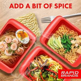 img 2 attached to 🍜 Rapid Ramen Cooker: Microwave Ramen in 3 Minutes, Perfect for Dorm, Small Kitchen, or Office! Dishwasher-Safe, Microwaveable, BPA-Free - Red, 2 Pack