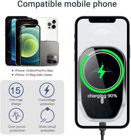 img 3 attached to 🧲 Magnetized Wireless Car Charger for iPhone 12 Series (12/12 Pro/12 Mini/12 Pro Max) with Mag-Safe Case, 360° Rotating Auto-Alignment Strong Magnetic Air Vent Phone Mount and Charging Holder