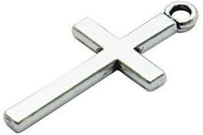 img 3 attached to 🔮 SenseYo 100 PCS Small Silver Tone Cross Pendant Beads Charms