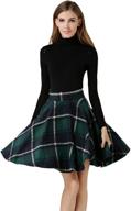 stylish and versatile: tanming women's high waisted wool check print plaid tartan a-line skirt for a casual chic look logo