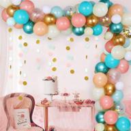 🎈 chic mint green gold peach balloon garland kit - ideal for all celebrations! 110 balloons, stunning chrome sea foam decorations included - perfect for weddings, baby showers, anniversaries, graduations, birthdays & backdrops логотип