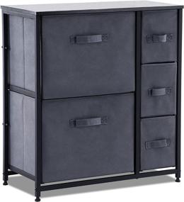 img 2 attached to YOUDENOVA Fabric Dresser for Bedroom with 5 Drawers - Grey, Closet Dresser Storage Organizer Tower optimized for Clothes Storage and Closet Organization