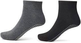 img 3 attached to 🧦 4 Pairs of Unisex Anti-Slip Non-Skid Grip Socks for Yoga, Home Workout, Barre, Pilates, Hospital - Ideal for Men, Women, and Adults