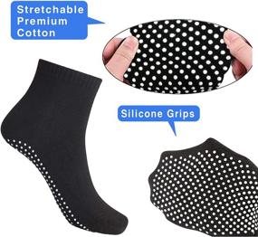 img 2 attached to 🧦 4 Pairs of Unisex Anti-Slip Non-Skid Grip Socks for Yoga, Home Workout, Barre, Pilates, Hospital - Ideal for Men, Women, and Adults