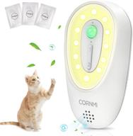 🐈 cornmi cat litter deodorizer: advanced automatic pet odor eliminator with 12 led lights, 99% deodorization rate, smart sensor, extended 10-day battery life - ideal for pet house, bathroom, kitchen logo