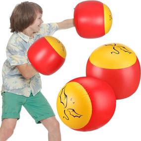 img 4 attached to 🥊 Inflatable Boxing Pillows: Skylety 2 Pairs of Red and Yellow Inflatable Boxing Gloves