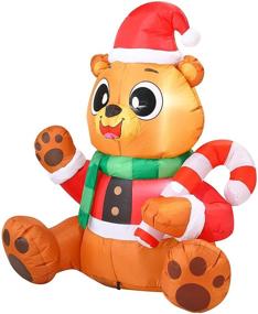 img 2 attached to 🎄 5 FT Christmas Teddy Bear Inflatable Decoration with LEDs - Ideal for Christmas, Party Indoor/Outdoor, Yard, Garden, Lawn Décor - Joiedomi Brand