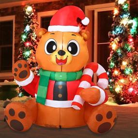 img 4 attached to 🎄 5 FT Christmas Teddy Bear Inflatable Decoration with LEDs - Ideal for Christmas, Party Indoor/Outdoor, Yard, Garden, Lawn Décor - Joiedomi Brand