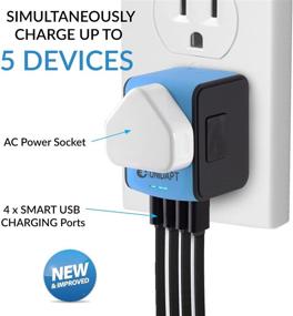 img 2 attached to 🌍 Unidapt Universal Travel Power Adapter - International Adaptor, Fast 2.4A 4-USB Worldwide European Power Charger, AC Wall Plug Adapters – All in One for Europe US USA UK EU AUS & Asia