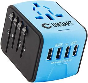 img 4 attached to 🌍 Unidapt Universal Travel Power Adapter - International Adaptor, Fast 2.4A 4-USB Worldwide European Power Charger, AC Wall Plug Adapters – All in One for Europe US USA UK EU AUS & Asia