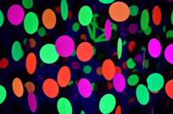 🎉 enhance your party with midnight glo 78ft neon paper garland circle dots hanging decorations: perfect for birthdays, weddings, and black light glow parties (6 pack) logo