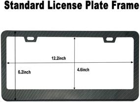 img 2 attached to 🚗 ZXFOOG Carbon Fiber License Plate Frames - Black Aluminum Carbon Pattern Car Tag Cover | Rustproof Front and Rear Holder with Mount Screws Bolts Caps for Women & Men | Fit Car/Truck/Trailer | 2 Pack