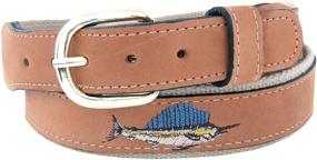 img 1 attached to Zep Pro Leather Embroidered Sailfish 36 Inch Men's Accessories