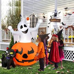 img 2 attached to 🎃 Halloween Inflatables Combo: Spooky Pumpkin, Black Cat & Witch - 5 FT, with LED Lights, Clearance Yard Decorations