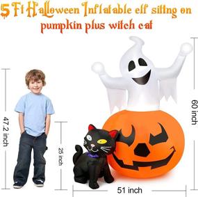 img 3 attached to 🎃 Halloween Inflatables Combo: Spooky Pumpkin, Black Cat & Witch - 5 FT, with LED Lights, Clearance Yard Decorations