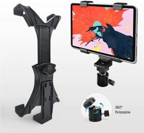 img 3 attached to 📱 360 Degree Rotatable Ball Head iPad Tripod Mount Adapter for iPad Air, iPad Mini, Kindle Fire, Samsung Galaxy Tab, Microsoft Surface, Universal Tablet Clamp Holder for Tripod Monopod, and More