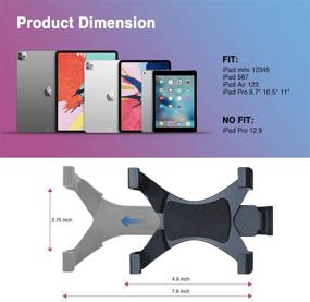 img 2 attached to 📱 360 Degree Rotatable Ball Head iPad Tripod Mount Adapter for iPad Air, iPad Mini, Kindle Fire, Samsung Galaxy Tab, Microsoft Surface, Universal Tablet Clamp Holder for Tripod Monopod, and More