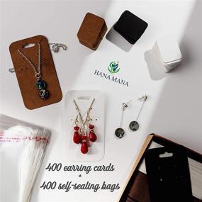 img 3 attached to 💎 Elegant Jewelry Packaging Set: 400 Earrings and Necklace Display Cards with Bags