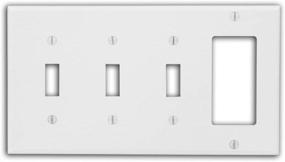 img 1 attached to 🔌 Leviton P326-W: 4-Gang White Wallplate - 3-Toggle & 1-Decora/GFCI Device Combination