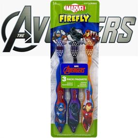 img 2 attached to 🦋 Набор зубных щеток Firefly Marvel Avengers Superheroes - мягкие щетинки и удобная рукоятка для детей - идеальные подарки для мальчиков и девочек (3 штуки, стиль может отличаться)