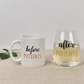 img 1 attached to 🩺 Gtmileo 11 oz Coffee Mug and 15 oz Stemless Wine Glass Set - Ideal for Nurses, Doctors, Dentists, Dental, Physicians, and Hygienists - Before and After Patients