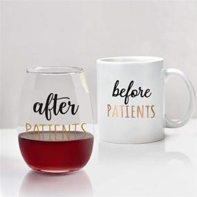 img 3 attached to 🩺 Gtmileo 11 oz Coffee Mug and 15 oz Stemless Wine Glass Set - Ideal for Nurses, Doctors, Dentists, Dental, Physicians, and Hygienists - Before and After Patients