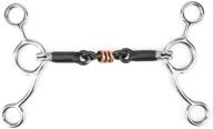 stainless steel low leverage black horse snaffle bit with copper roller twist and loose mouth, enhanced with stiff-bit copper wire wrap логотип