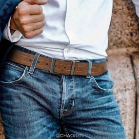 img 2 attached to Adjustable Chaoren Men's Leather Belt with Reversible Design, Non-Pull and Rotatable Feature