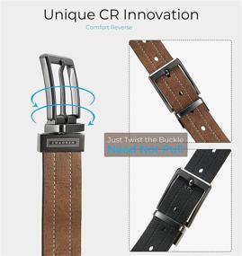 img 3 attached to Adjustable Chaoren Men's Leather Belt with Reversible Design, Non-Pull and Rotatable Feature