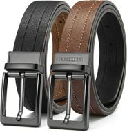 adjustable chaoren men's leather belt with reversible design, non-pull and rotatable feature logo