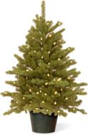 🎄 national tree company 'feel real' artificial christmas tree for entrances with white lights, stand included, hampton spruce - 3ft logo