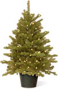 img 4 attached to 🎄 National Tree Company 'Feel Real' Artificial Christmas Tree for Entrances with White Lights, Stand Included, Hampton Spruce - 3ft