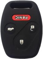 black silicone rubber keyless entry remote key fob case skin cover protector for honda 3+1 buttons logo