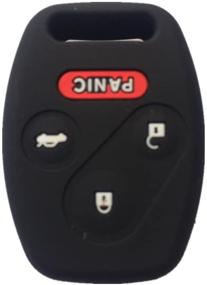 img 1 attached to Black Silicone Rubber Keyless Entry Remote Key Fob Case Skin Cover Protector For Honda 3+1 Buttons