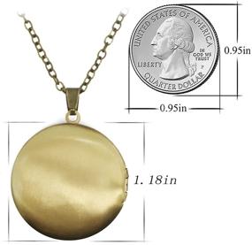 img 1 attached to Unique Vintage Bronze Locket Pendant Necklace with Personalized Neptune Picture - Includes Free Brass Chain and Gift
