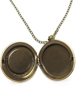 img 3 attached to Unique Vintage Bronze Locket Pendant Necklace with Personalized Neptune Picture - Includes Free Brass Chain and Gift