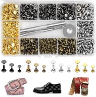 🔧 240 sets double cap brass rivets leather studs kit with 3pcs setting tools for leather repair and crafts, jetmore – available in 4 colors and 3 sizes logo